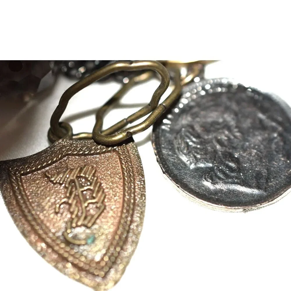 Vintage Style Boho Multi Charms Gold/Brass Tone 4.5